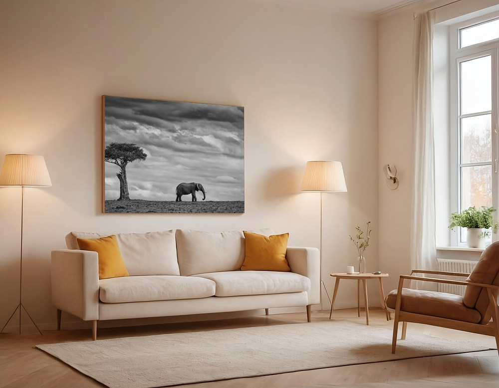 Canvas print - Elephant Landscape over the sofa