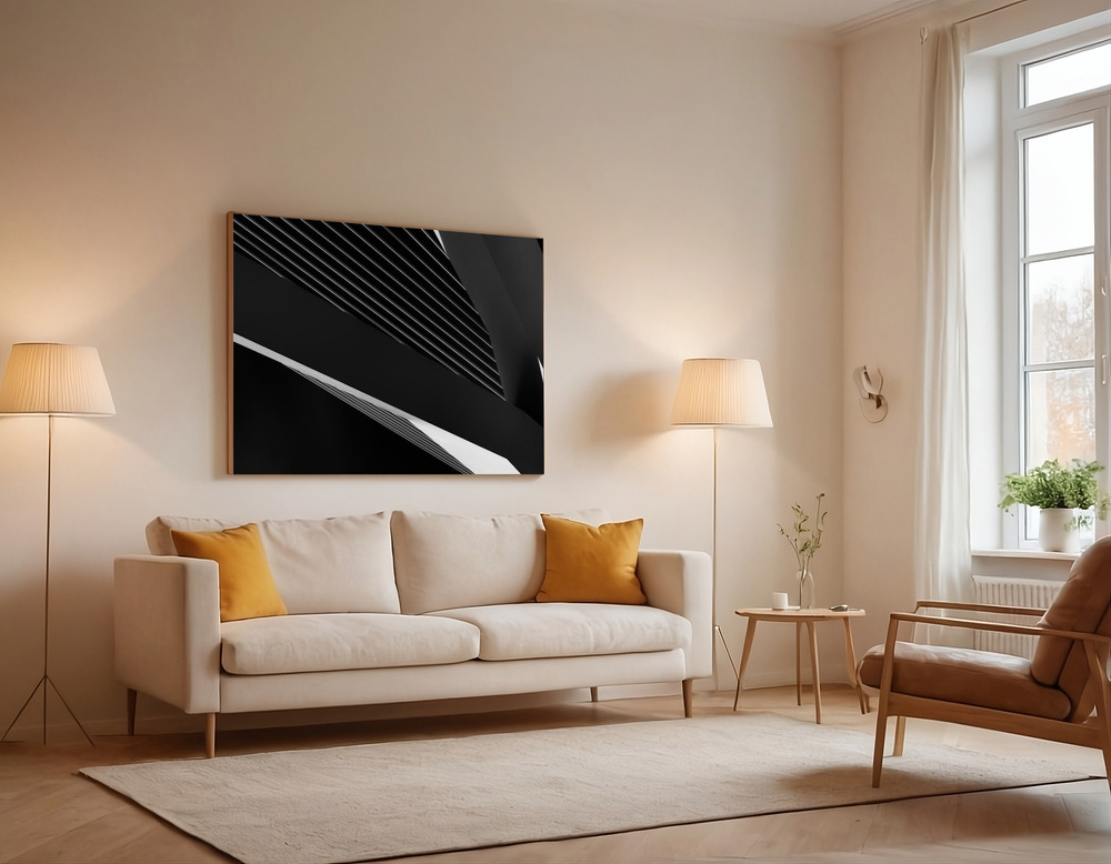 Canvas print - Abstraction of a swan over the sofa