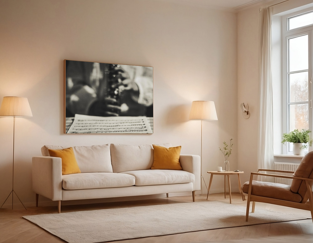 Canvas print - The magic of Queralt's music over the sofa