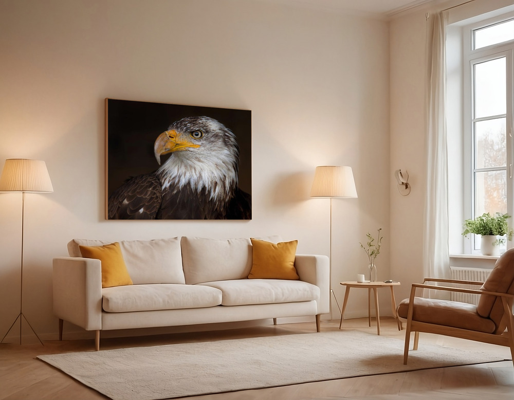 Canvas print - Caged - Bald Eagle over the sofa