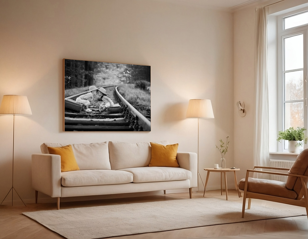 Canvas print - Brothers love over the sofa
