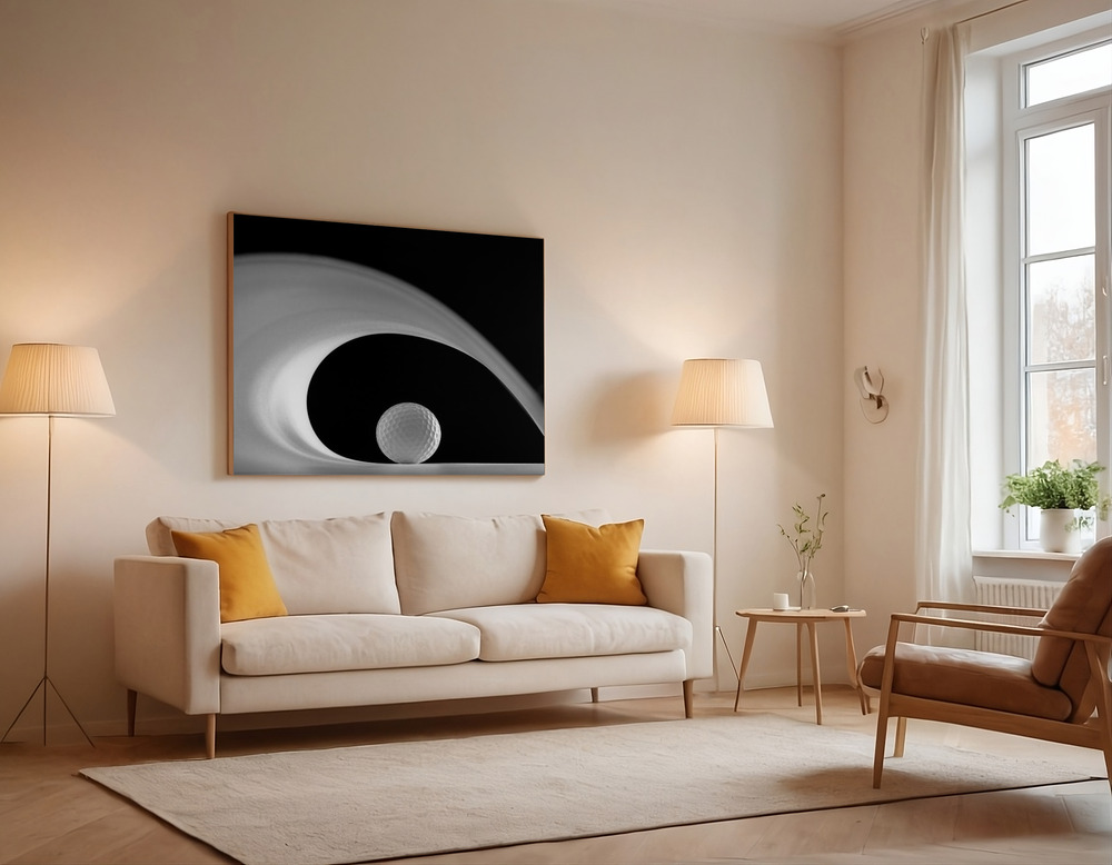 Stampe su tela - GOLF BALL over the sofa