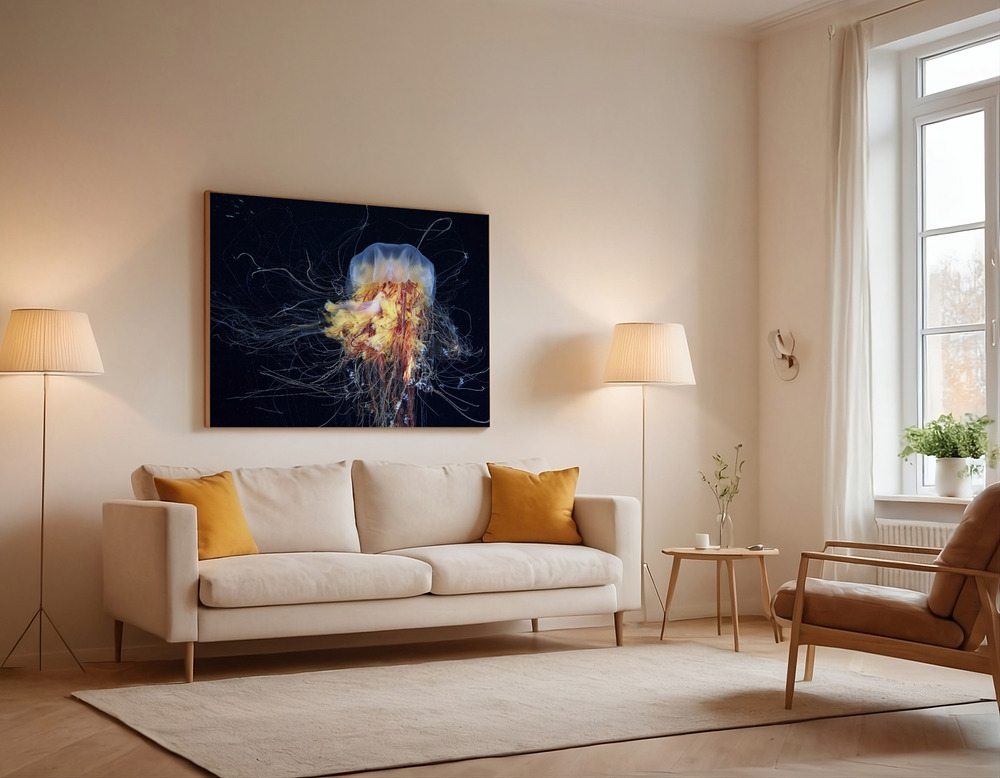Canvas print - Giant Lion's Mane over the sofa