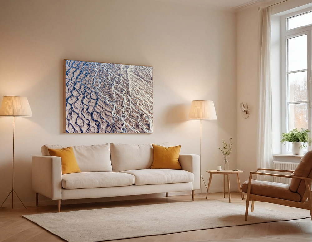 Canvas print - Black and White over the sofa