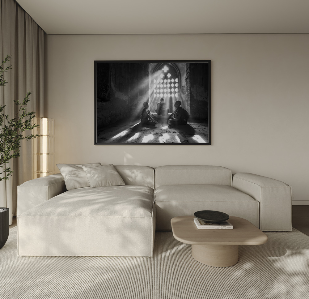 Canvas print - Learning with the master over the sofa