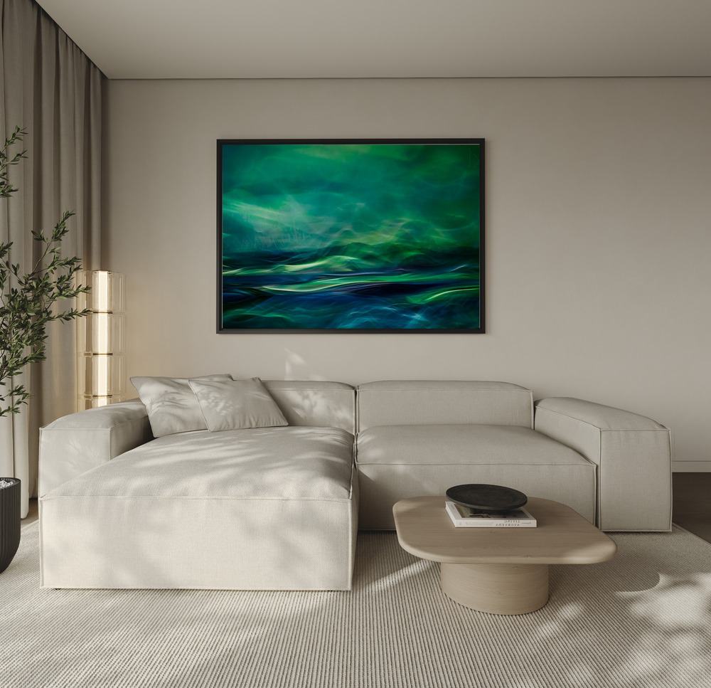 Canvas print - Northern lights over the sofa