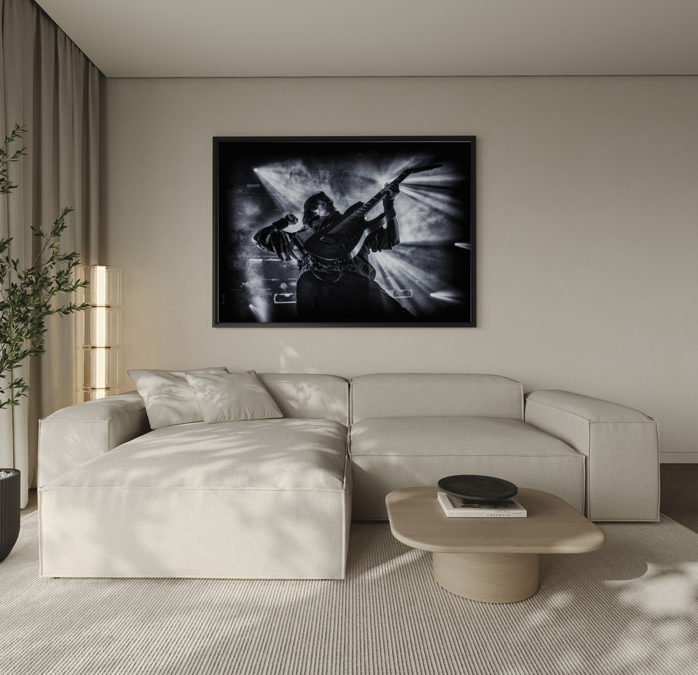 Canvas schilderi - Metal over de bank