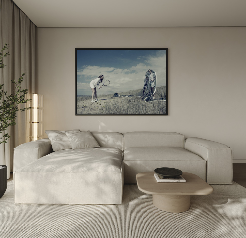 Canvas print - -Game, set and match- over the sofa