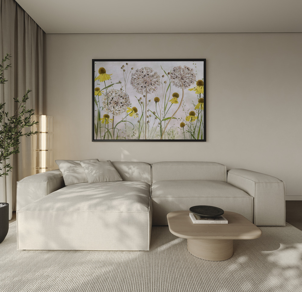 Toile - Alliums and heleniums au-dessus du canapé