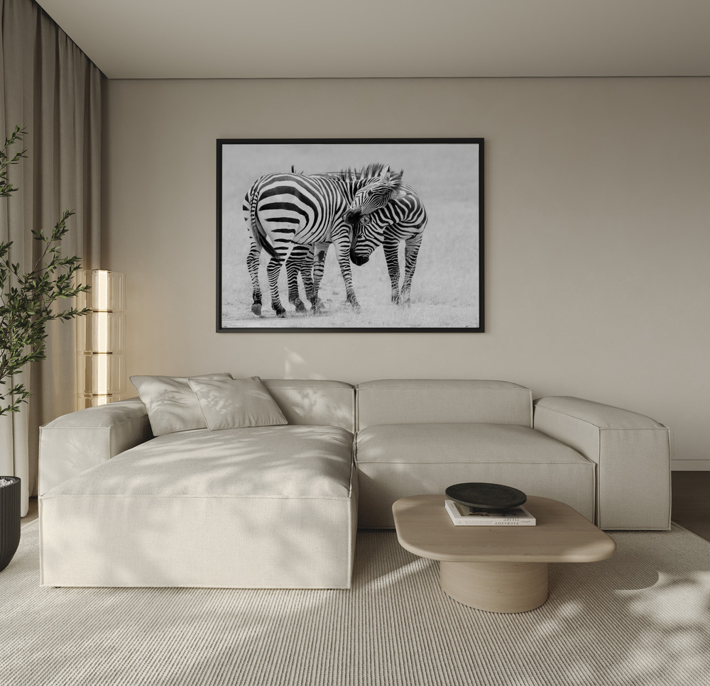 Canvas schilderi - Tender Moment over de bank