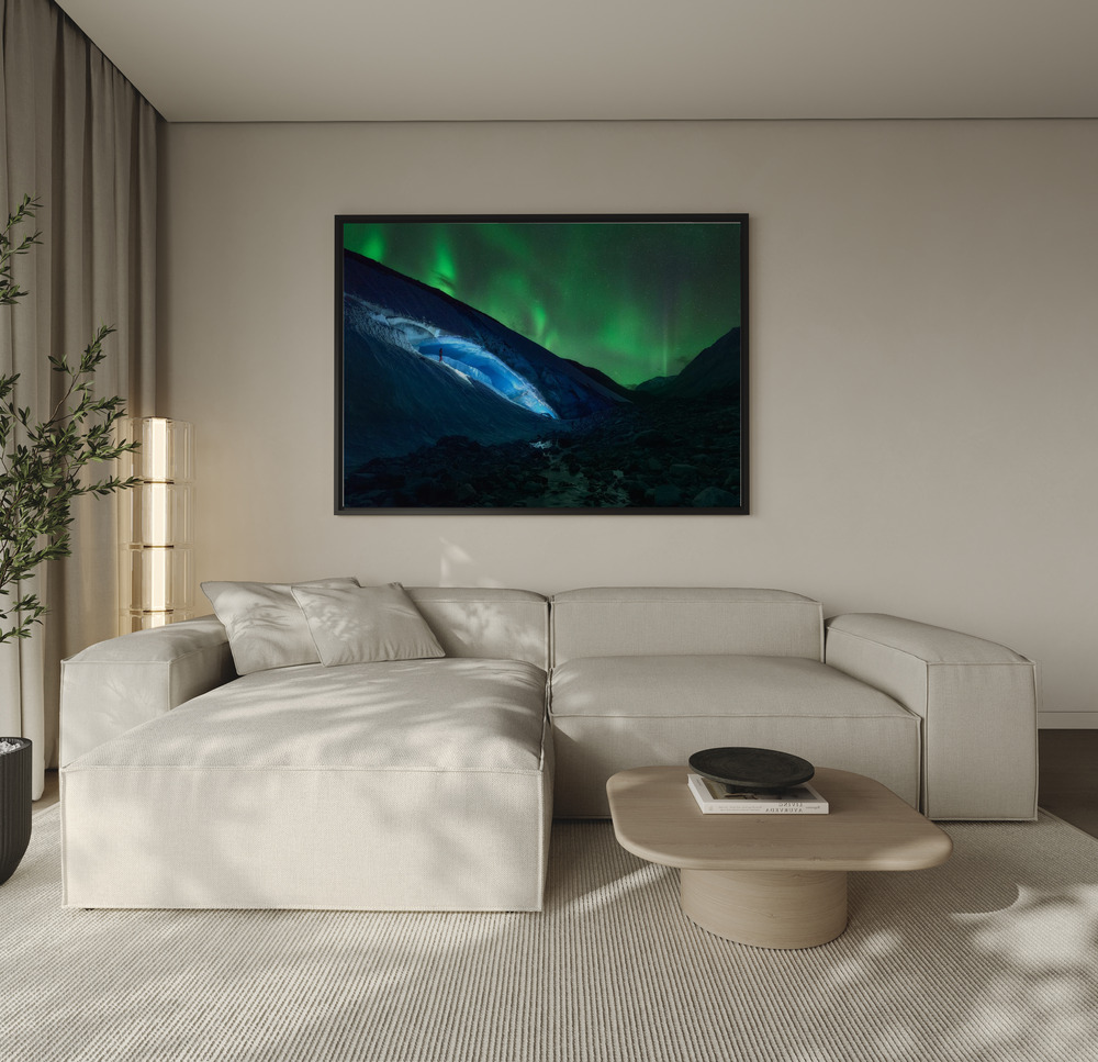 Canvas taulu - Athabasca Ice Burning sohvan yli