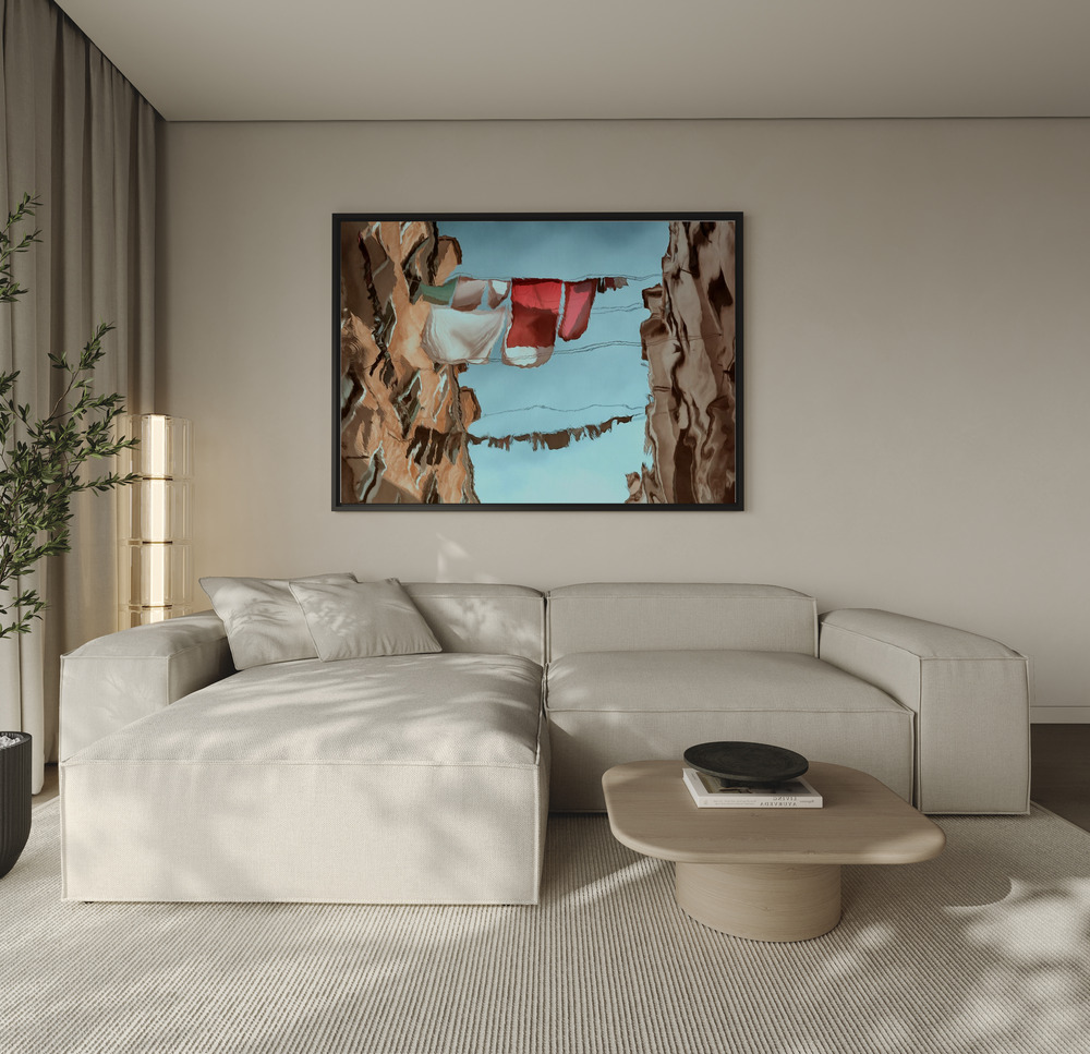 Canvas print - City mirror over the sofa