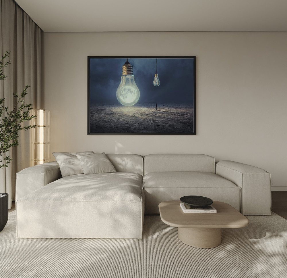 Canvas print - Moon Lamp over the sofa