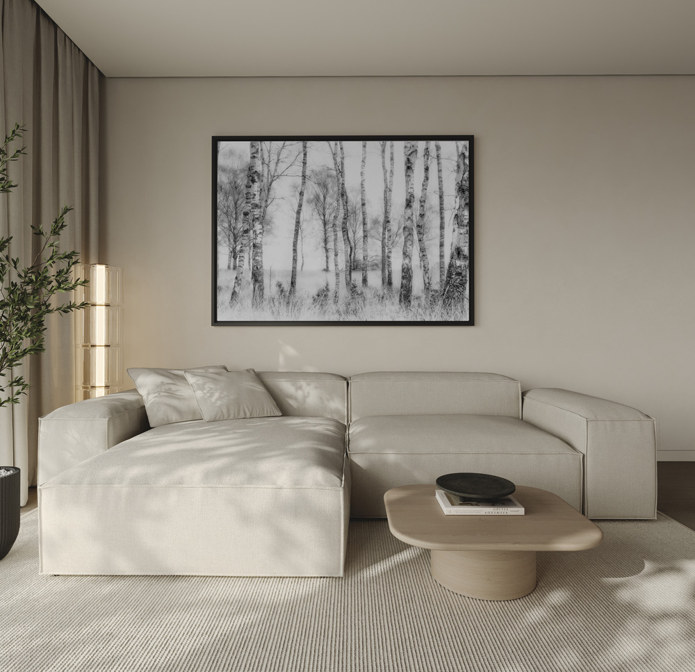 Canvas print - Black and white over the sofa