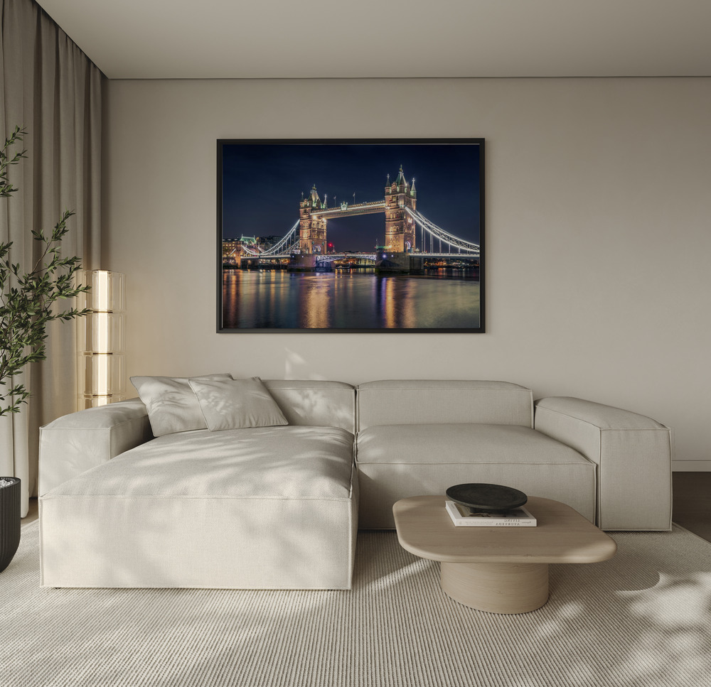 Canvas print - Night at The Tower Bridge over the sofa