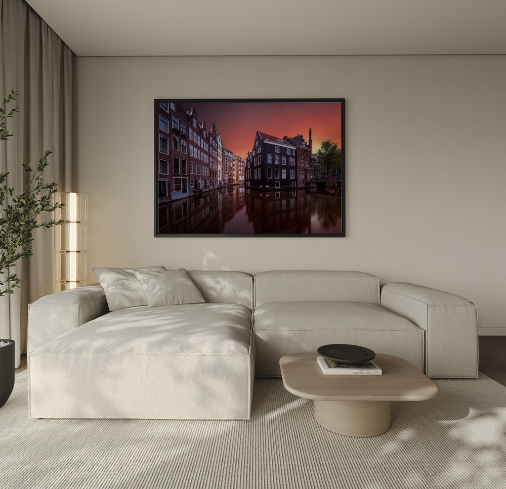 Toile - Amsterdam Dawn au-dessus du canapé