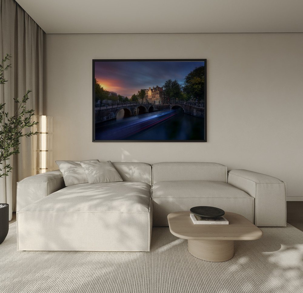 Canvas print - Amsterdam Sunset over the sofa