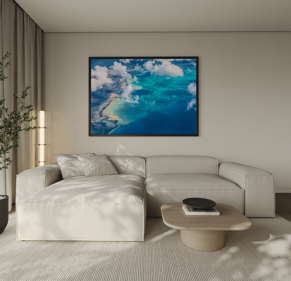 Canvas print - Sand Beach meets ocean over the sofa