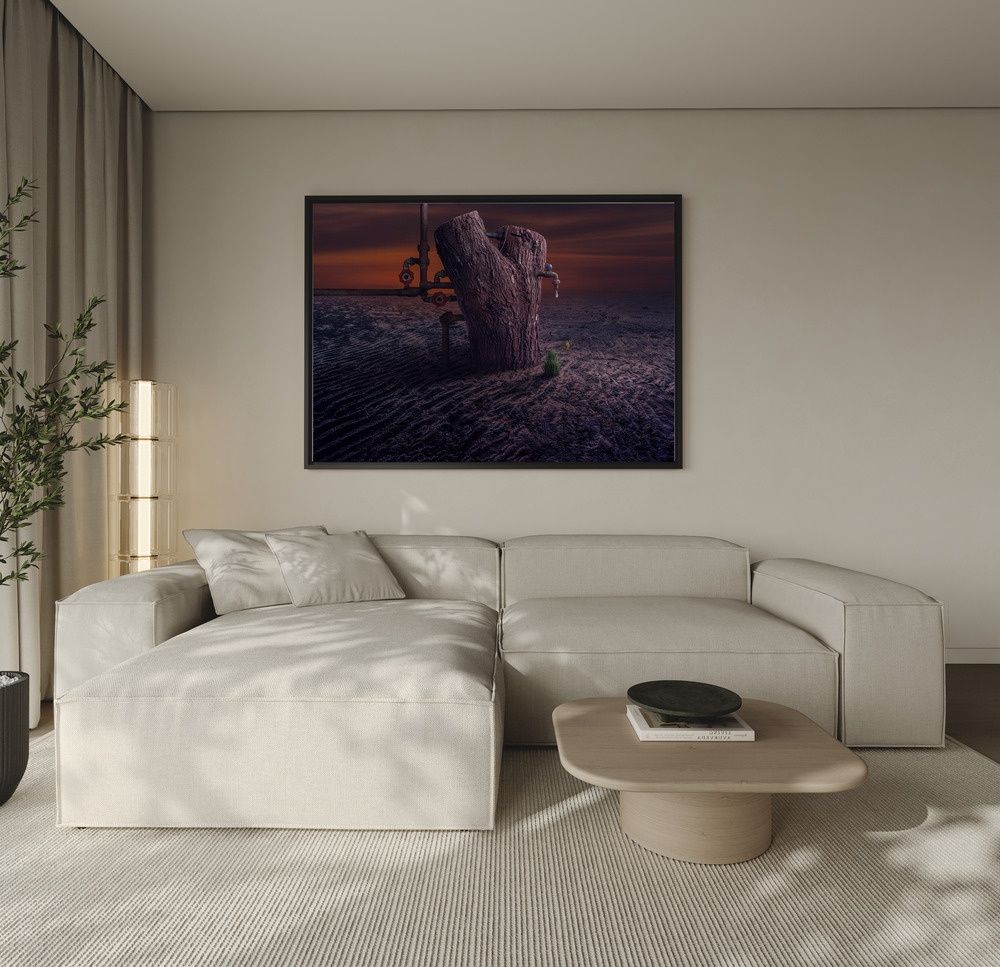 Canvas schilderi - A drop of water over de bank
