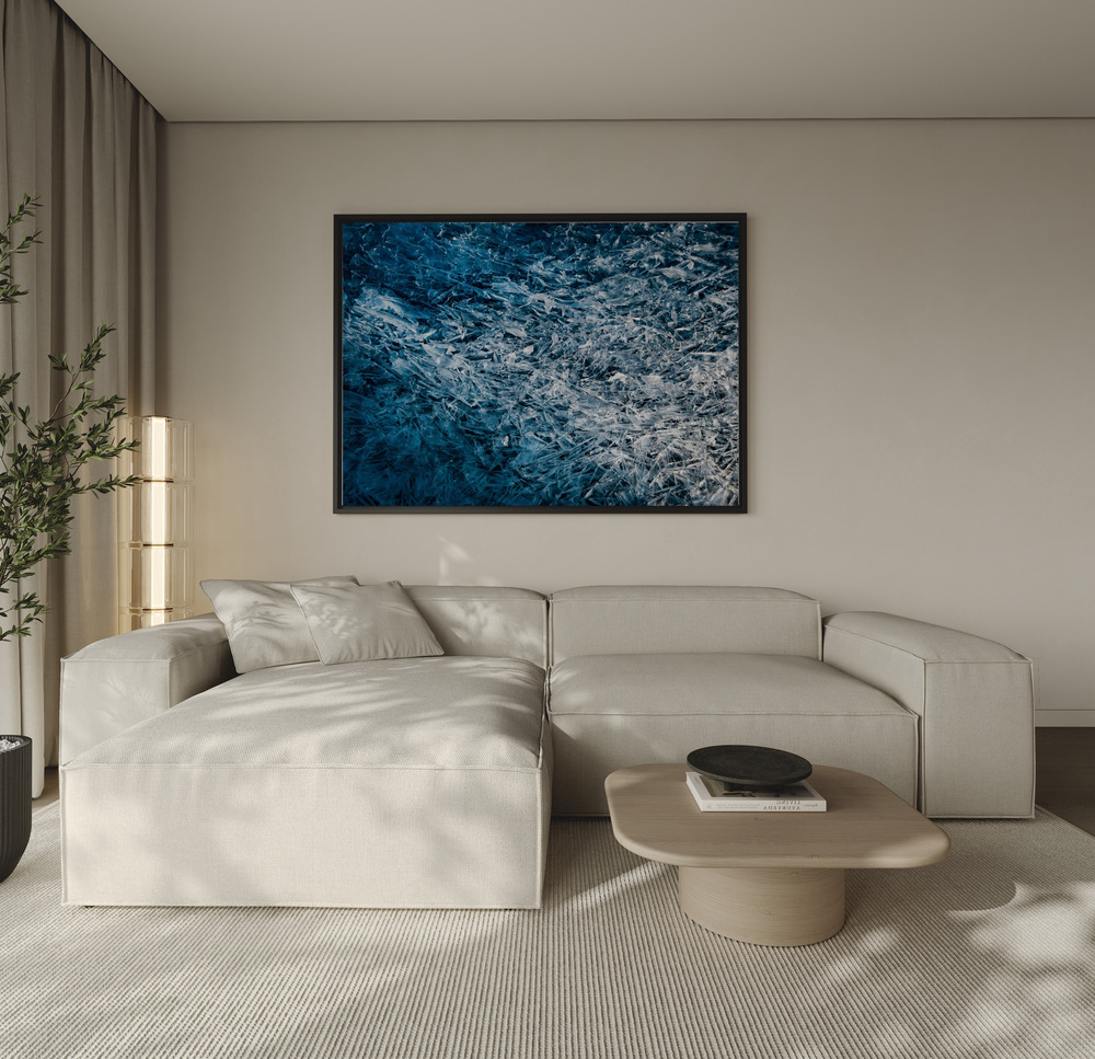 Canvas print - Moody Blue over the sofa