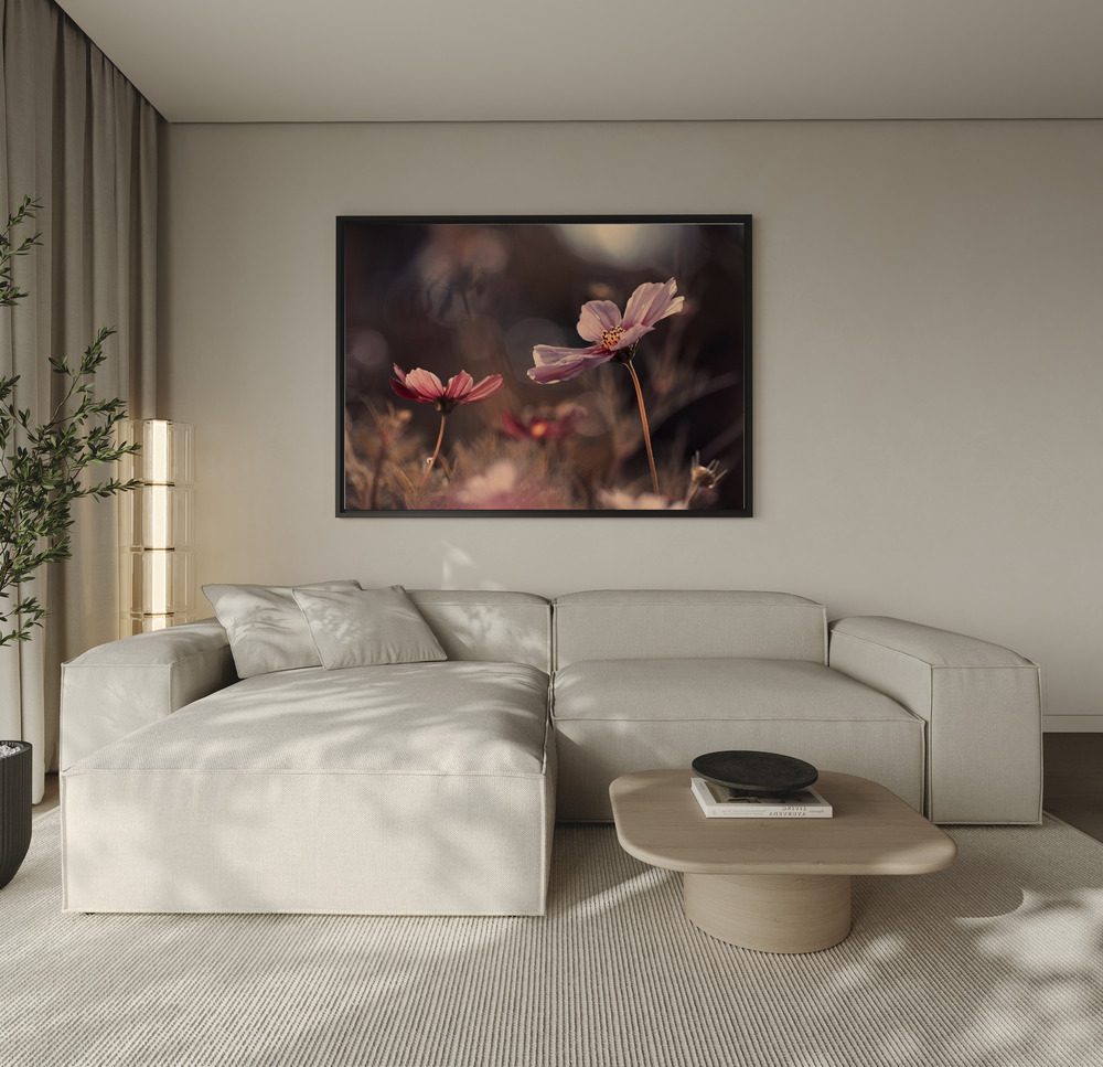 Canvas print - Flowers of innocence over the sofa