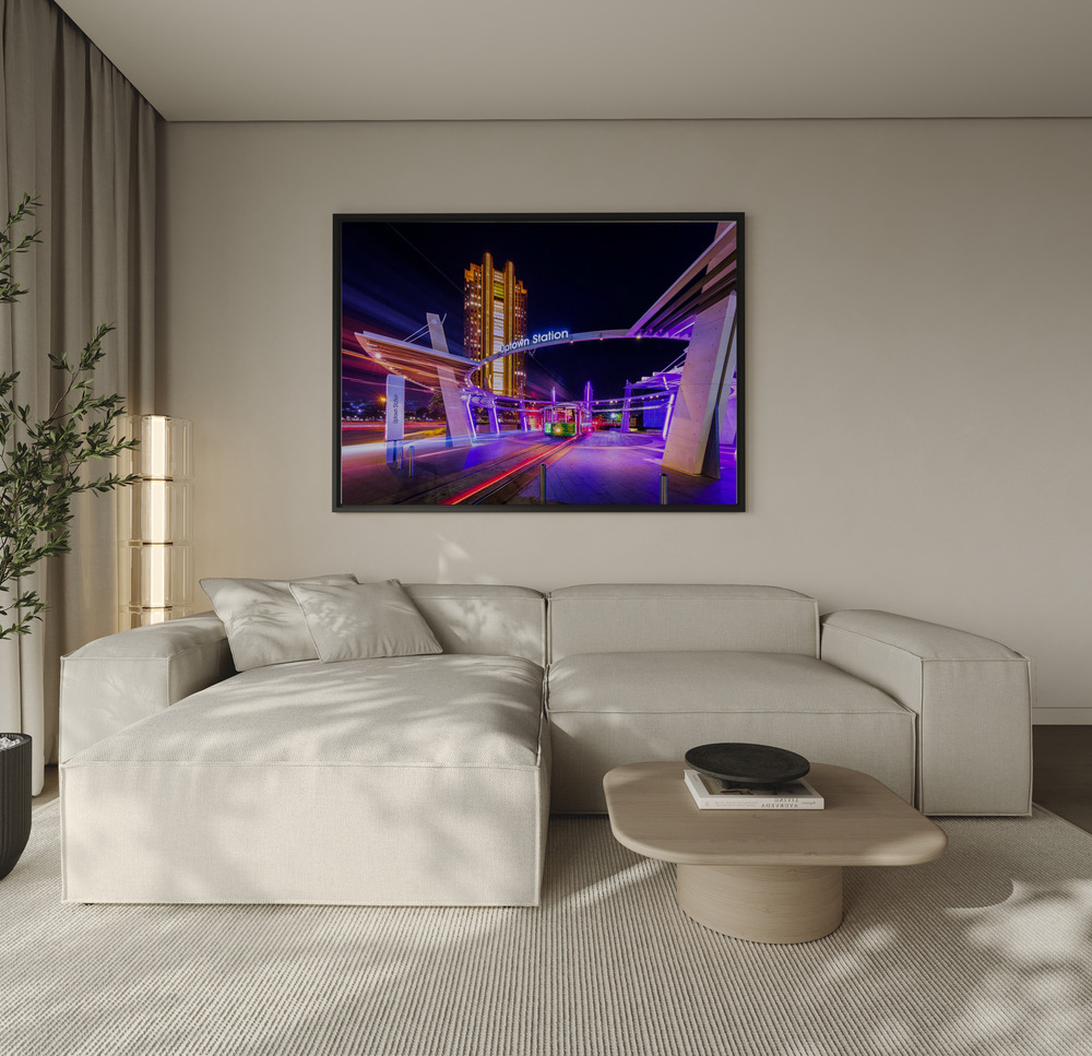 Canvas taulu - Uptown Dallas sohvan yli