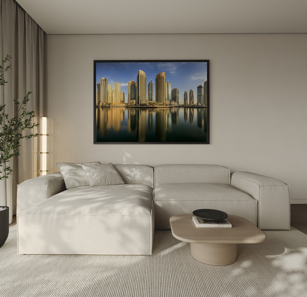 Canvas print - Panoramic Dubai Marina over the sofa