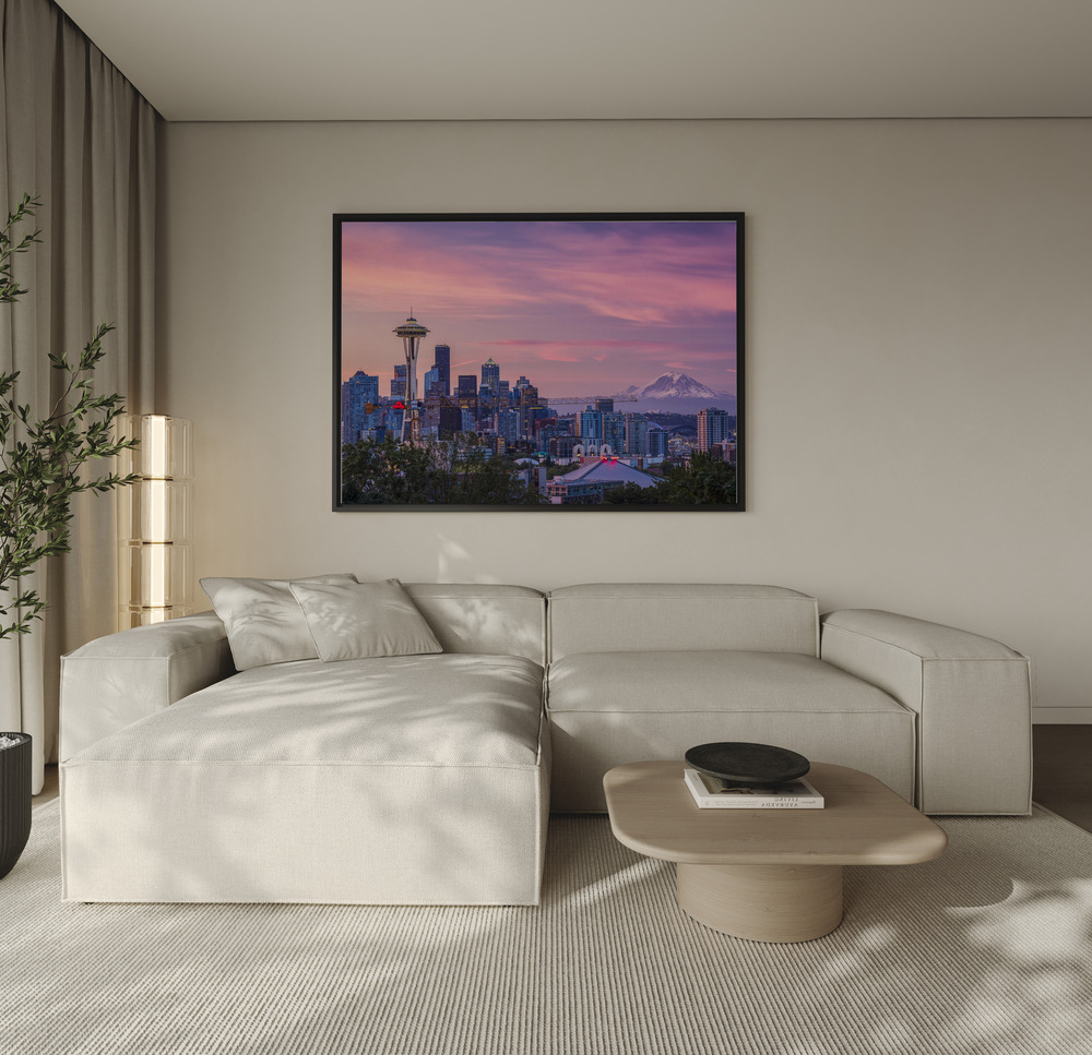 Canvas print - Good Morning, Seattle! over the sofa
