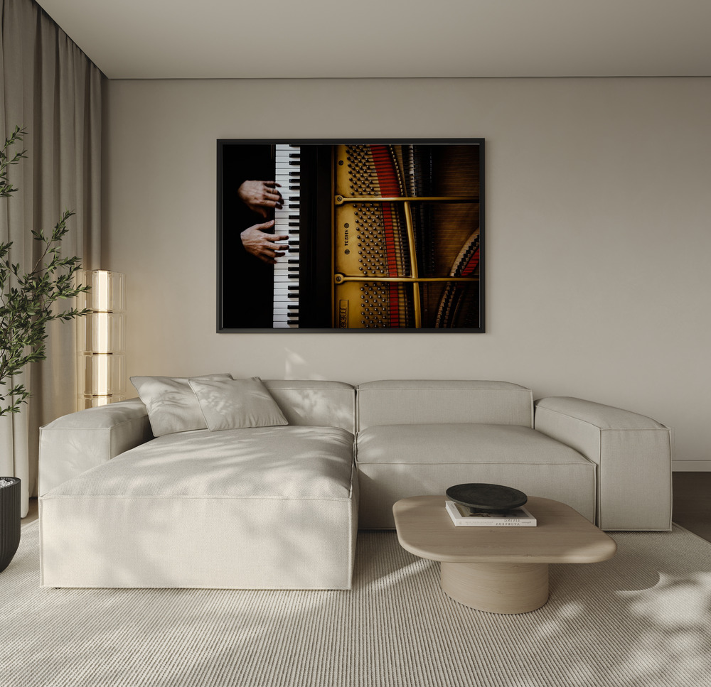 Canvas print - The pianist over the sofa