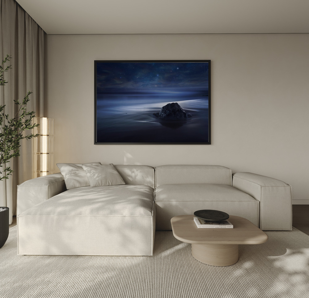 Canvas print - Blue velvet over the sofa
