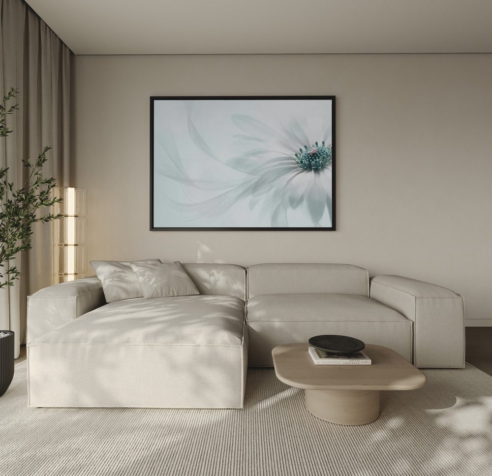 Stampe su tela - Purity over the sofa