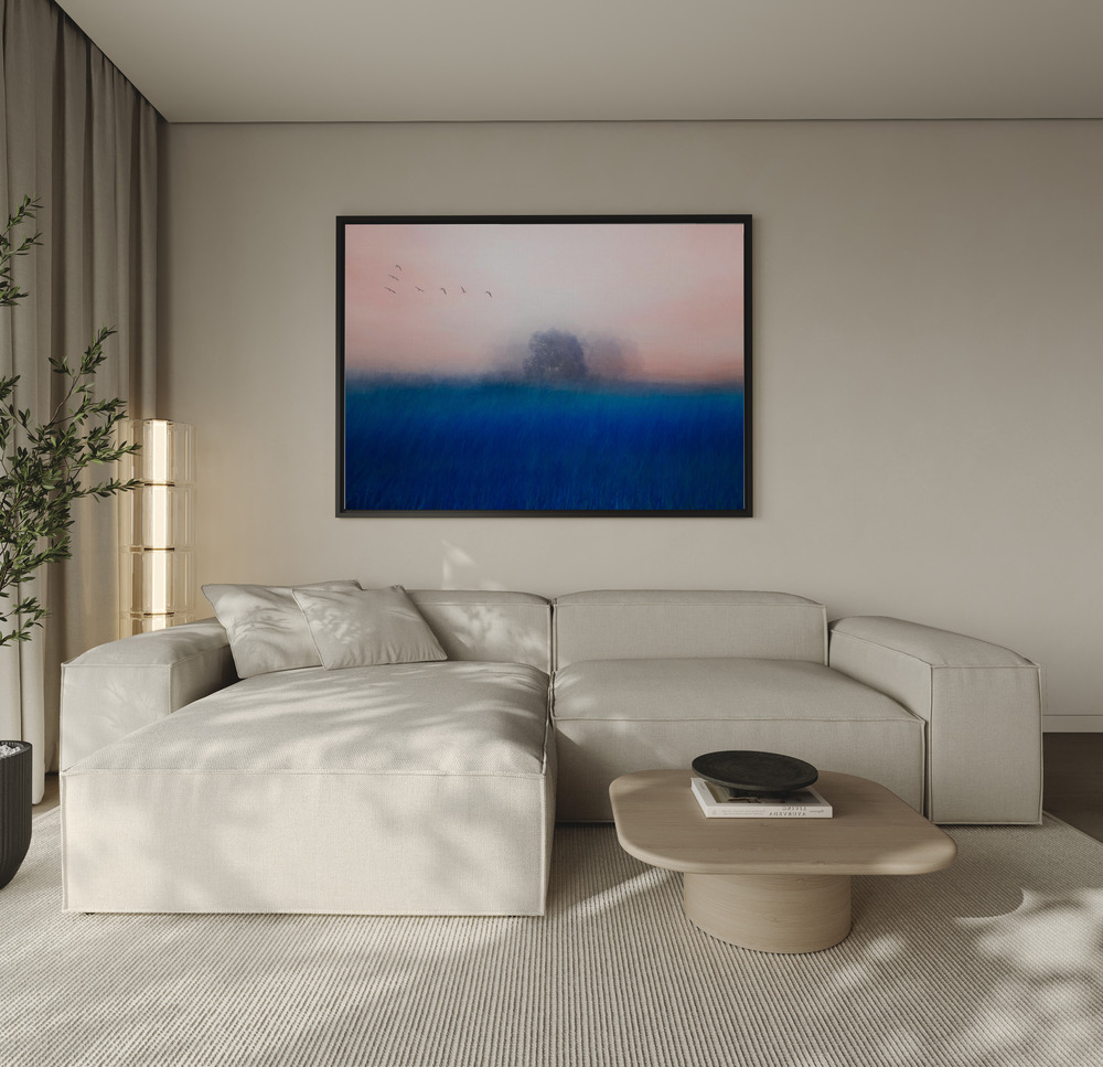 Canvas print - The Tree on the Blue over the sofa