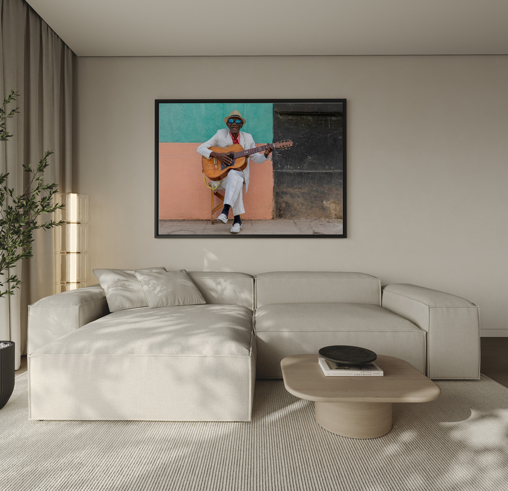 Canvas print - Cuban guitarist over the sofa