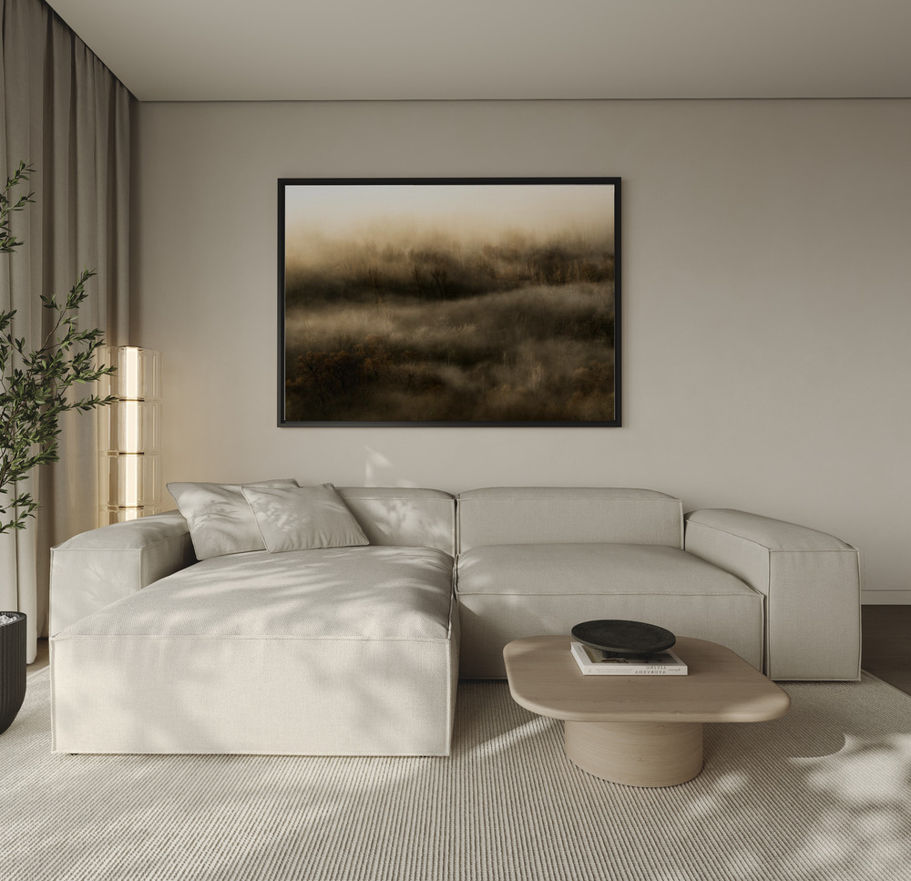 Canvas print - Misty Dawn Serenade over the sofa