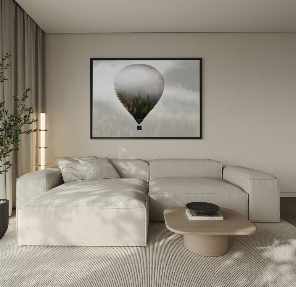 Canvas print - Get lost in the world over the sofa
