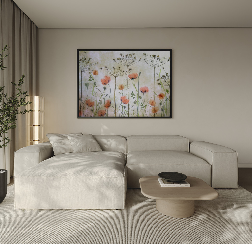 Canvas print - Poppy Meadow over the sofa