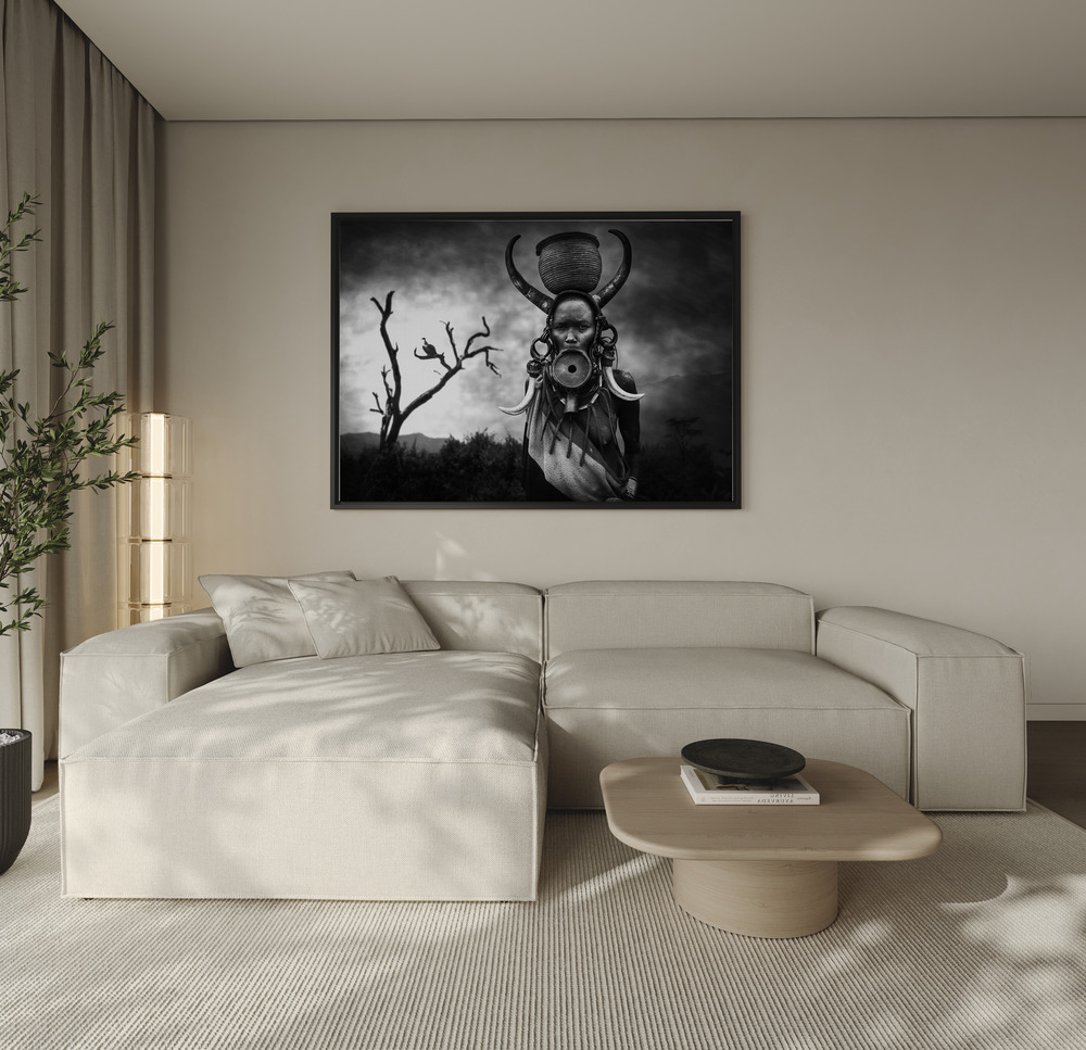 Canvas print - Omo Woman Mursi over the sofa