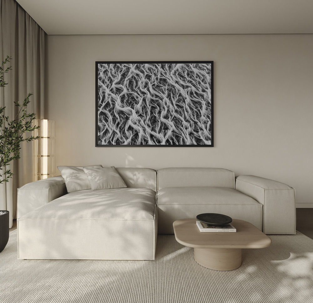 Canvas print - Wide river shapes over the sofa
