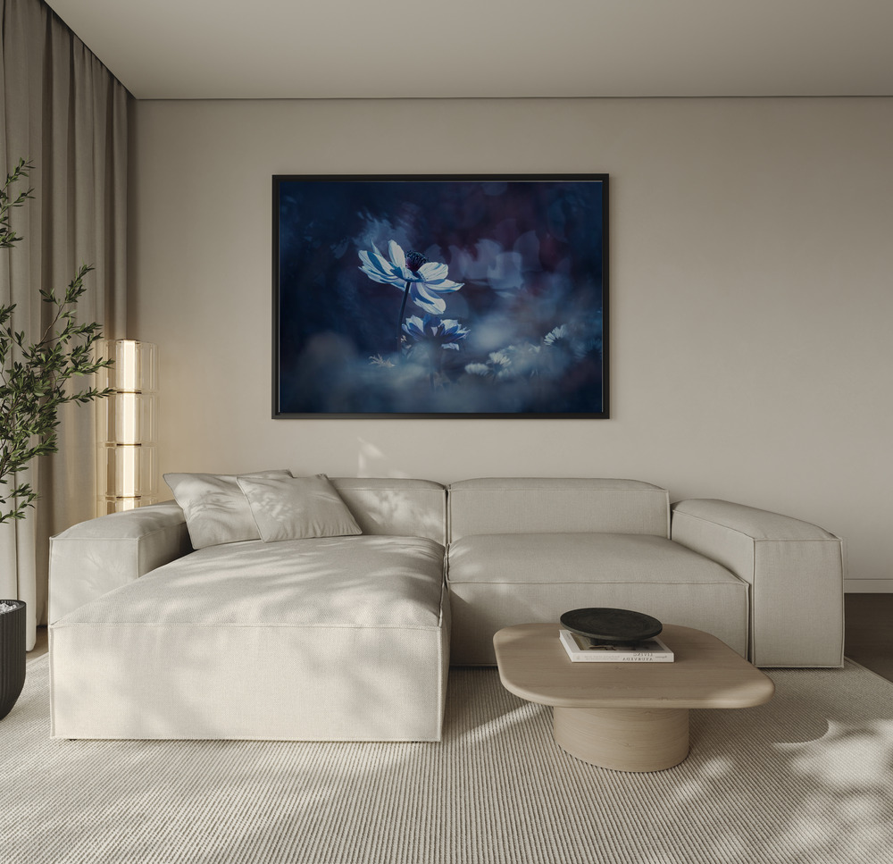 Canvas schilderi - Juste une tite chanson d'Amour over de bank