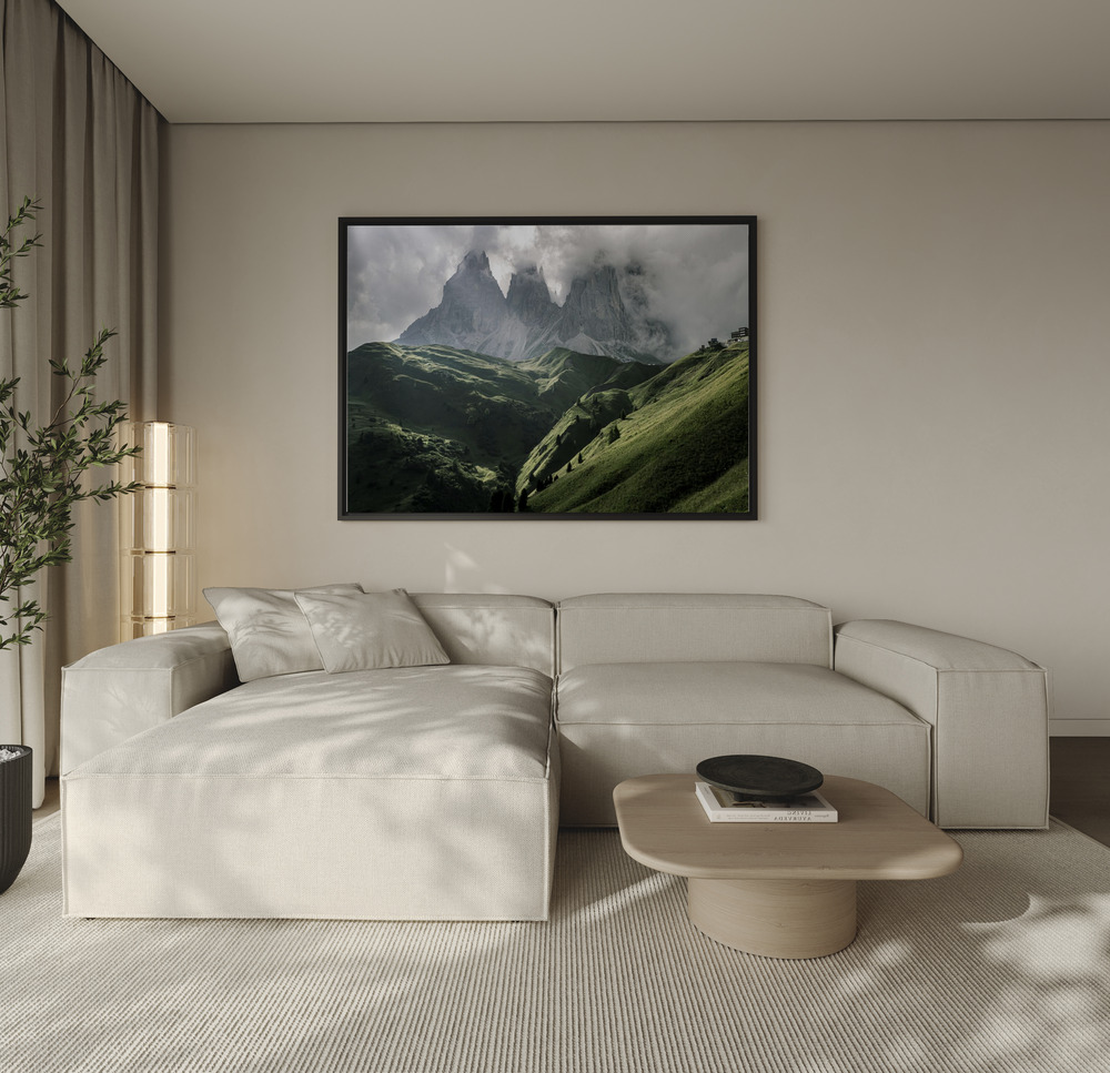 Canvas schilderi - The light of the moment over the sofa