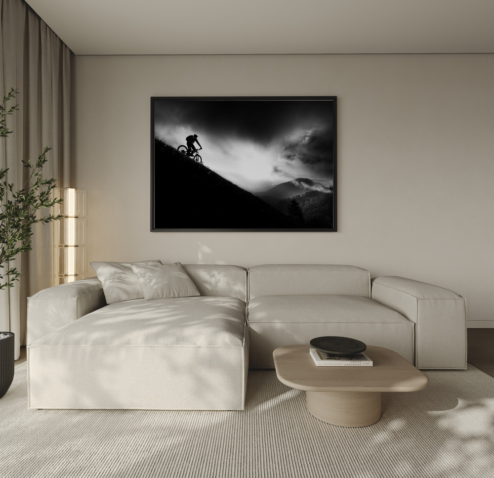 Canvas print - Sunrise ride over the sofa
