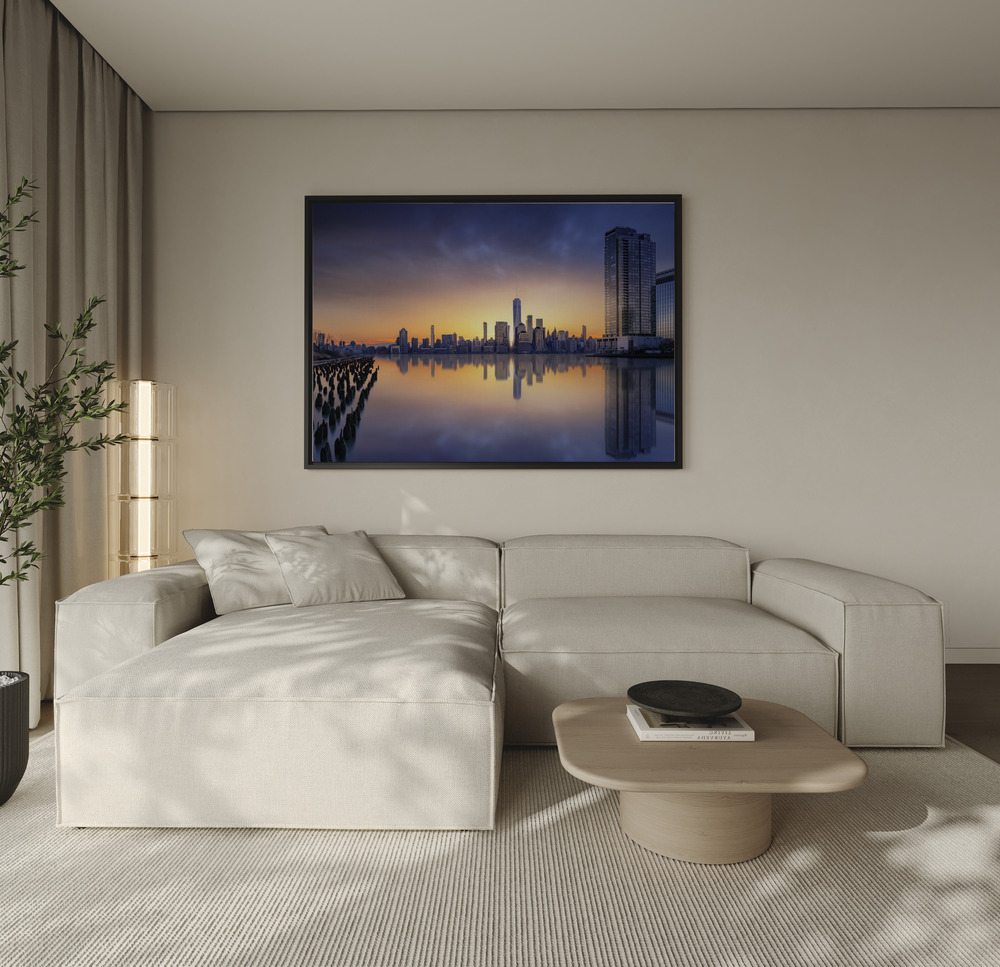 Canvas print - Sunset from Jersey over the sofa