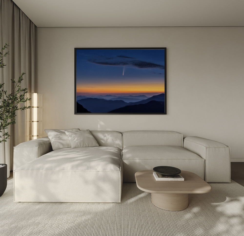 Canvas print - Comet NEOWISE over the sofa