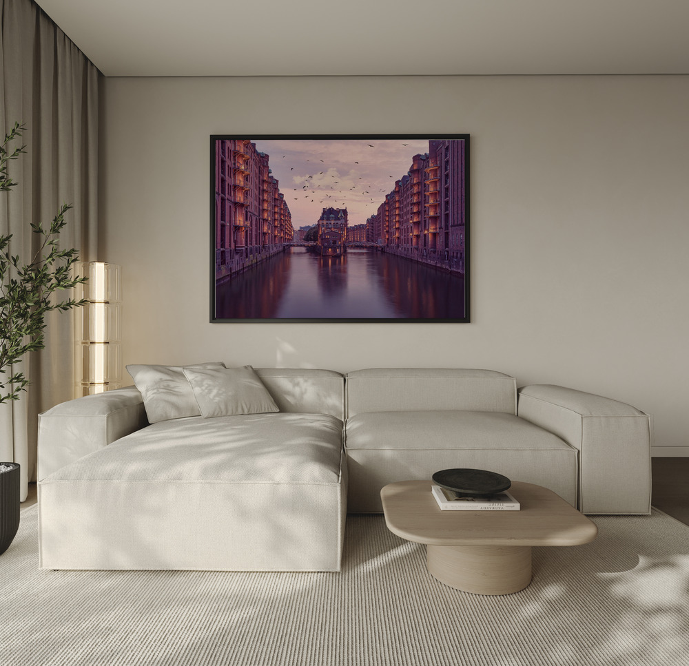 Canvas print - City of Warehouses over the sofa