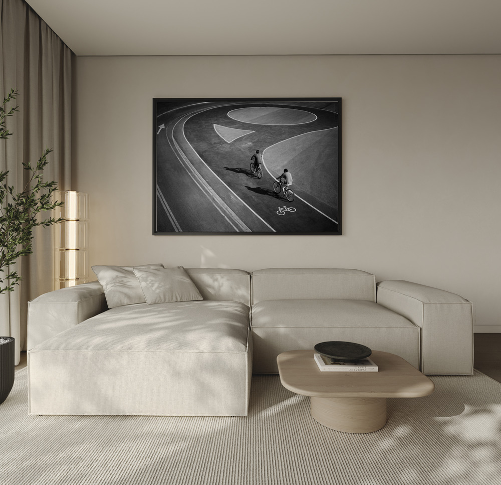 Canvas print - Cycling tour over the sofa
