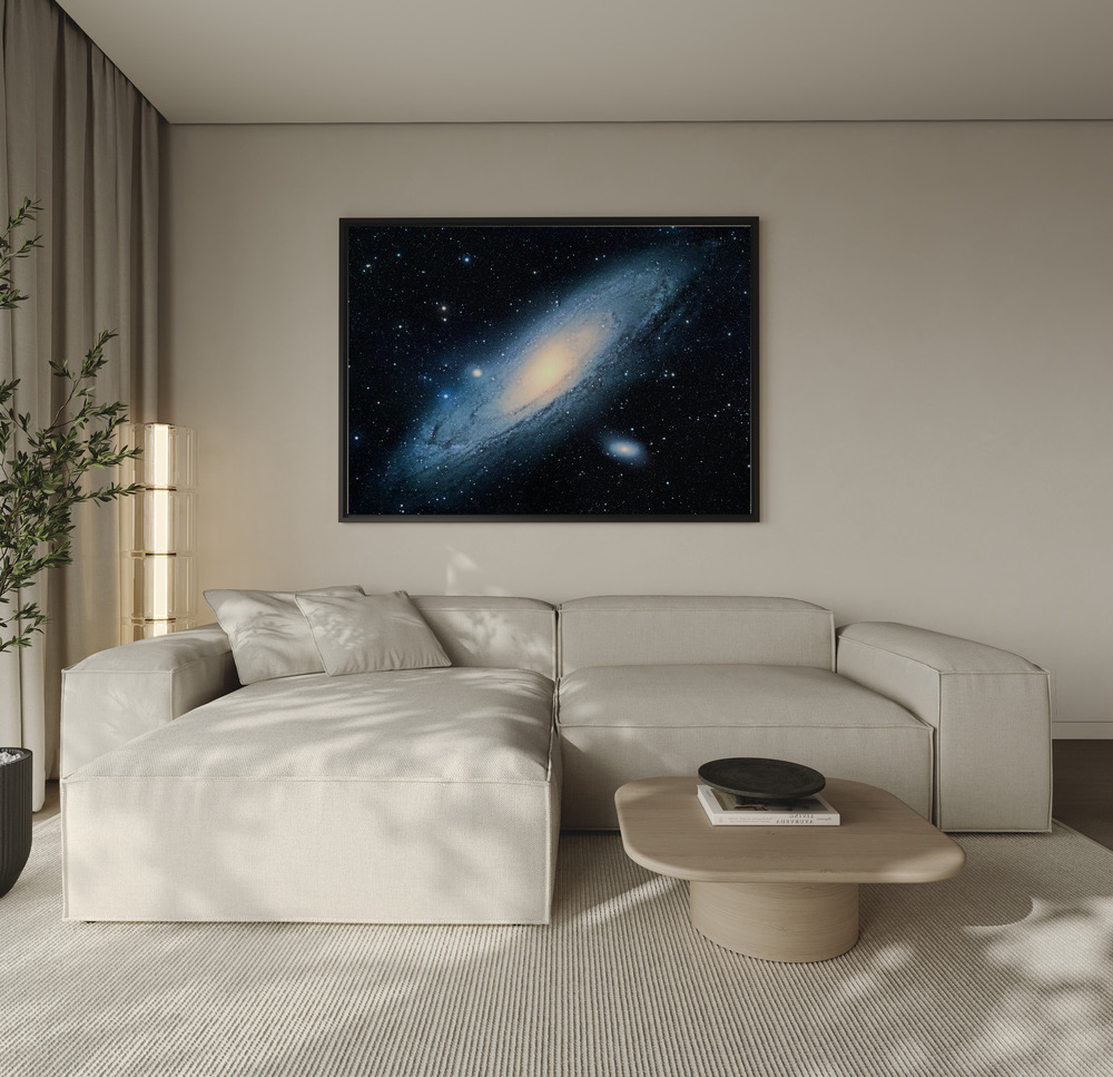 Canvas schilderi - Andromeda Galaxy over de bank