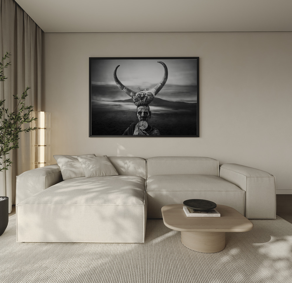 Canvas schilderi - Horns Mursi over de bank