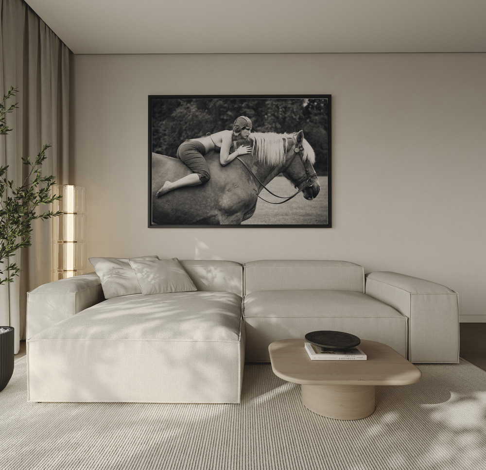Canvas print - Off to the Races over the sofa