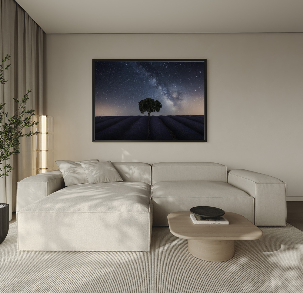 Canvas print - Tree and Milky Way over the sofa