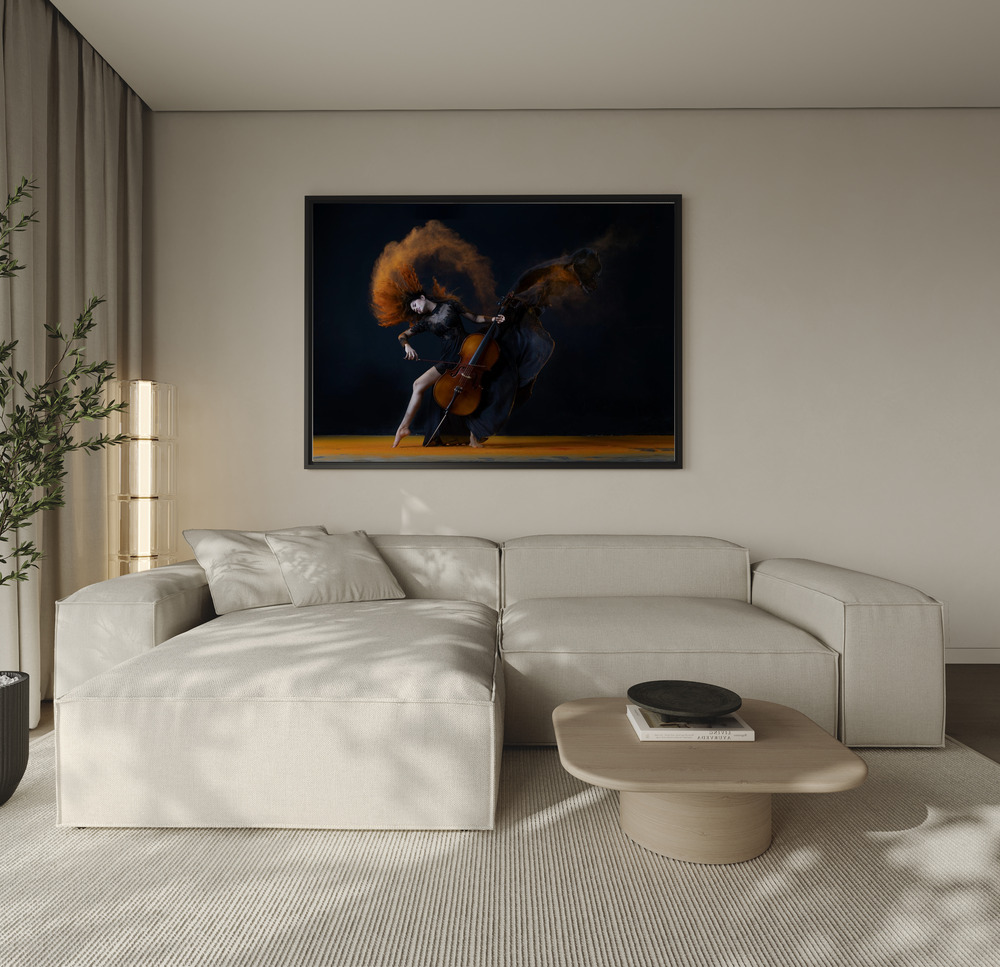 Canvas print - The color of my music over the sofa